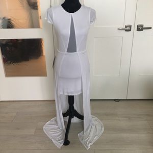 Adorable Bebe High Low Mesh Dress 🌼